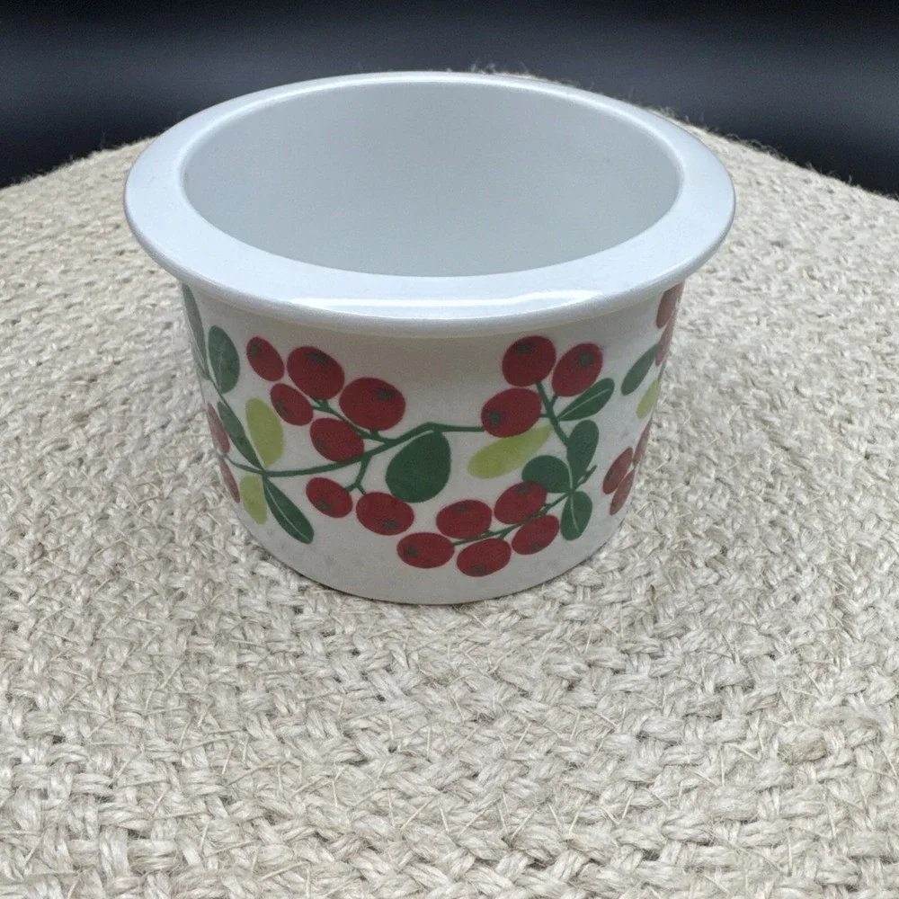 Arabia Finland Pomona Jam Jar or Sugar Bowl Red Berries Vintage‎ 60s AS IS